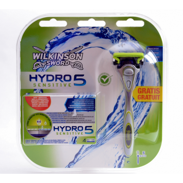 Набор Wilkinson Sword Hydro 5 Sensitive (+ 4 картриджа + подставка)